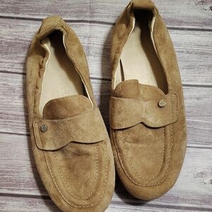 Women's Tan Suede Loafers